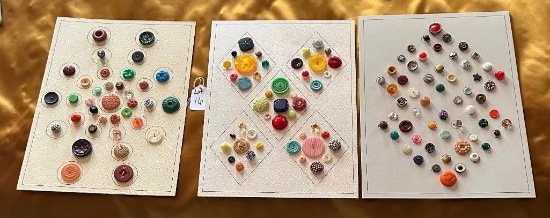 LOT OF 3 - VARIOUS COLORS BUTTON CARD DISPLAYS