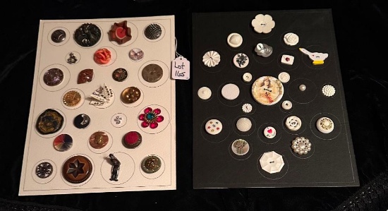 LOT OF 2 - ASSORTED BUTTON DISPLAY CARDS