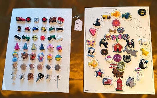 LOT OF 2 - CHARACTER & MORE BUTTON DISPLAY CARDS
