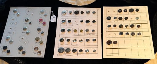 LOT OF 3 - MOTHER/DAUGHTER RIVET SHANKS BUTTON DISPLAY CARDS