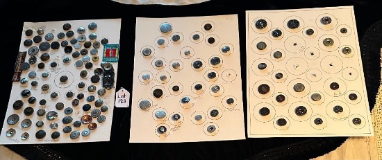 LOT OF 3 - RIVET SHANKS BUTTON DISPLAY CARDS INCLUDING BATMAN, MOTHER/DAUGHTER &. MUCH MORE