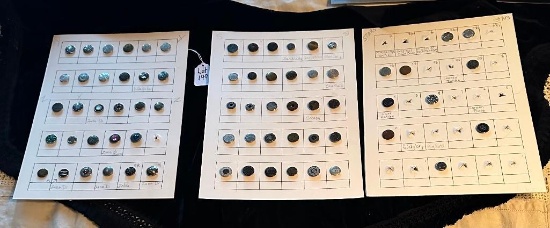 LOT OF 3 - SNOOPY, STARS & MORE RIVET SHANKS BUTTON DISPLAY CARDS