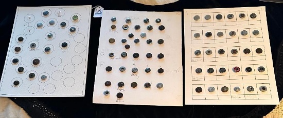 LOT OF 3 - RIVET SHANKS BUTTON DISPLAY CARDS