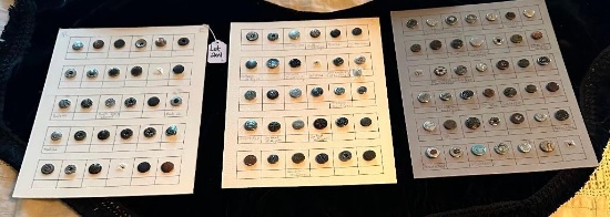 LOT OF 3 - ROUTE 66 & MORE RIVET SHANKS BUTTON DISPLAY CARDS