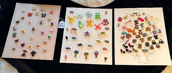LOT OF 3 - SNAP TOGETHER & MORE BUTTON DISPLAY CARDS