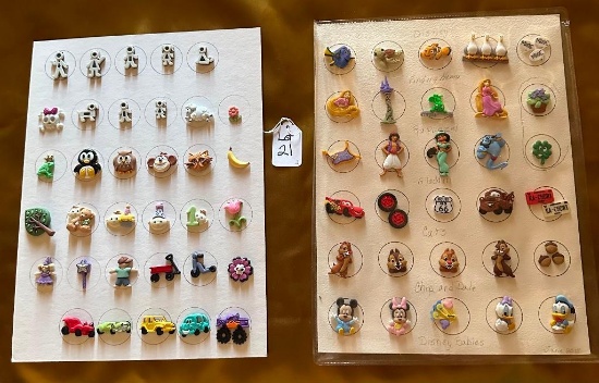 LOT OF 2 - DISNEY & MORE BUTTON DISPLAY CARDS