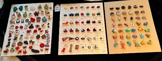 LOT OF 3 - CHRISTMAS & MUCH MORE BUTTON DISPLAY CARDS