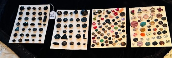 LOT OF 4 - VINTAGE ASSORTED BUTTON DISPLAY CARDS