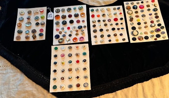 LOT OF 5 - ASSORTED MATERIAL BUTTON DISPLAY CARDS