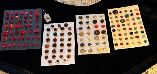 LOT OF 4 - WHISTLES, MOTHER/DAUGHTER & MORE BUTTON DISPLAY CARDS