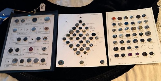 LOT OF 3 - RIVET SHANKS BUTTON DISPLAY CARDS