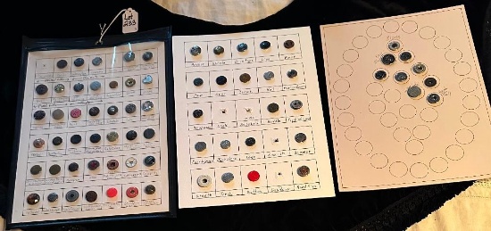 LOT OF 3 - RIVET SHANKS BUTTON DISPLAY CARDS