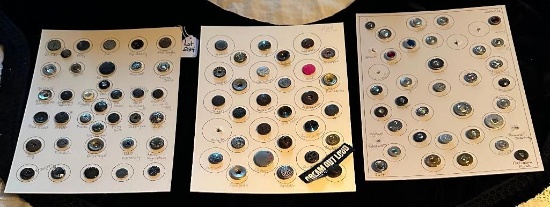 LOT OF 3 - RIVET SHANKS BUTTON DISPLAY CARDS