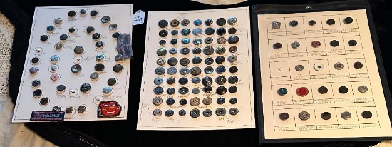 LOT OF 3 - RIVET SHANKS BUTTON DISPLAY CARDS