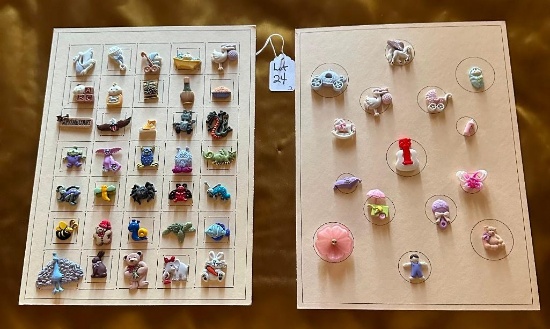LOT OF 2 - CHARACTERS & MORE BUTTON CARD DISPLAYS