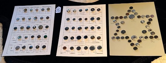 LOT OF 3 - MOTHER/DAUGHTER, HEARTS AND MORE RIVET SHANKS BUTTON DISPLAY CARDS