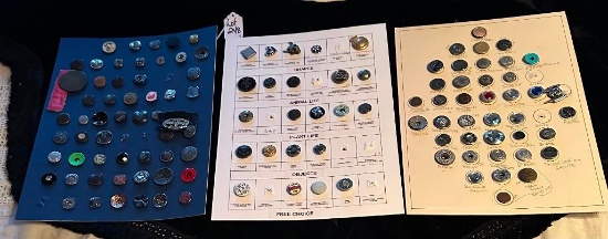LOT OF 3 - RIVET SHANKS BUTTON DISPLAY CARDS