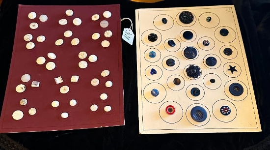 LOT OF 2 - WHITE, BLUE & RED BUTTON CARD DISPLAYS