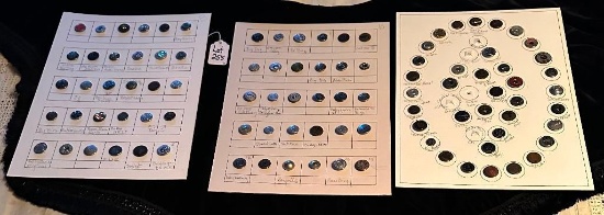 LOT OF 3 - BIG BIRD & MORE RIVET SHANKS BUTTON DISPLAY CARDS