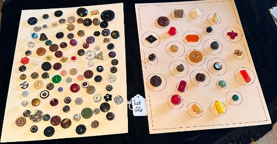 LOT OF 2 - VARIOUS COLORS BUTTON DISPLAY CARDS