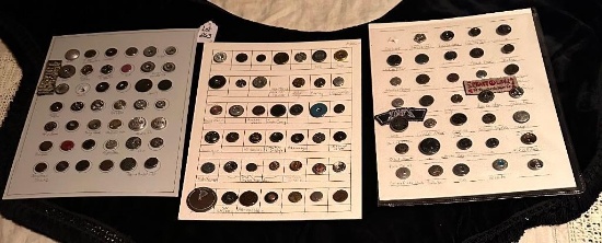 LOT OF 3 - MOTHER/DAUGHTER & MORE RIVET SHANKS BUTTON DISPLAY CARDS