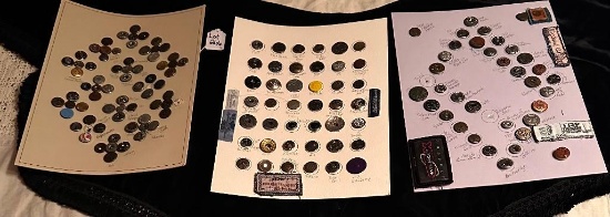 LOT OF 3 - RIVET SHANKS BUTTON DISPLAY CARDS