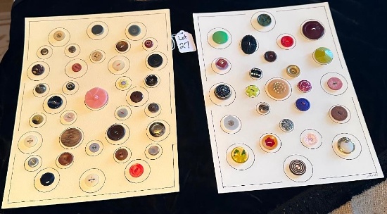 LOT OF 2 - VARIOUS COLORS BUTTON DISPLAY CARDS