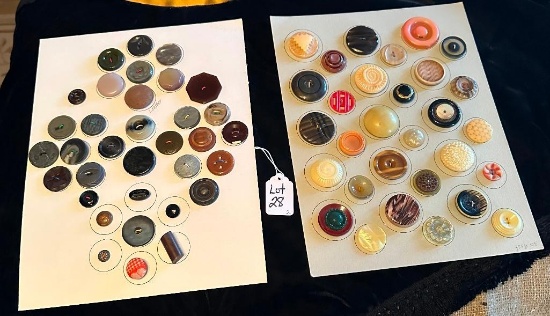 LOT OF 2 - VARIOUS COLORS BUTTON DISPLAY CARDS