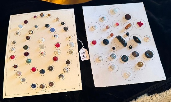 LOT OF 2 - VARIOUS COLORS BUTTON DISPLAY CARDS