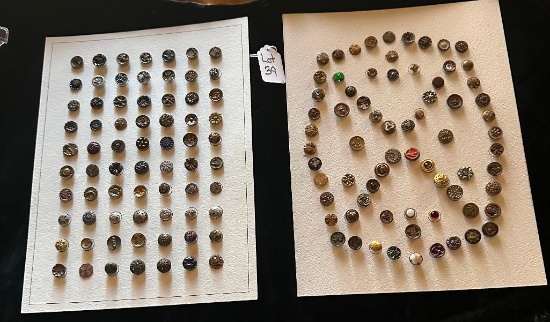 LOT OF 2 - METAL BUTTON DISPLAY CARDS