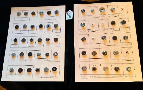 LOT OF 2 - RIVET SHANKS BUTTON DISPLAY CARDS