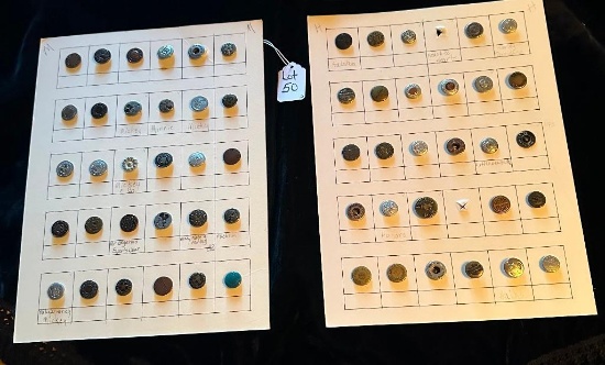LOT OF 2 - RIVET SHANKS HARLEY DAVIDSON, MICKEY & MORE BUTTON CARD DISPLAYS