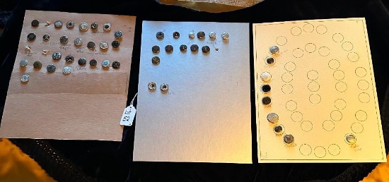 LOT OF 3 - RIVET SHANKS BUTTON DISPLAY CARDS