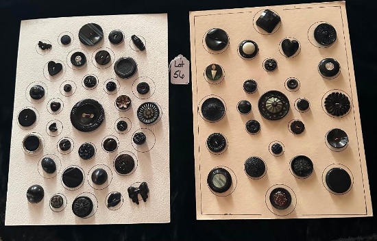 LOT OF 2 - BLACK SYNTHETIC & MORE BUTTON DISPLAY CARDS