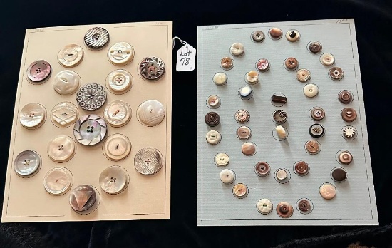 LOT OF 2 - SHELL BUTTON DISPLAY CARDS