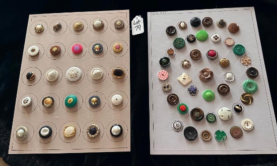 LOT OF 2 - SNAPS & ASSORTED MATERIAL BUTTON DISPLAY CARDS