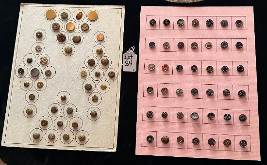 LOT OF 2 - METAL BUTTON DISPLAY CARDS