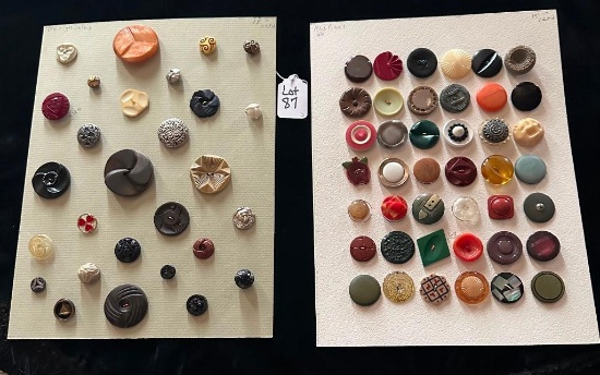 LOT OF 2 - TRIPLE DESIGN & ASSORTED MEDIUM BUTTON DISPLAY CARDS