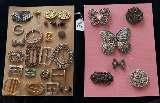 LOT OF 2 BELT BUCKLES & MORE DISPLAY CARDS