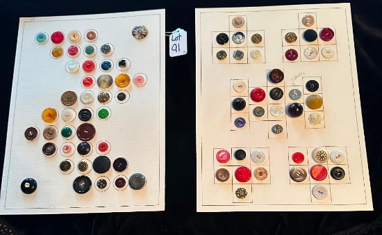 LOT OF 2 MISC ASSORTED BUTTON DISPLAY CARDS