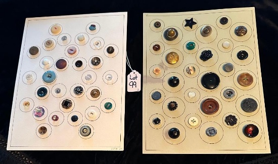LOT OF 2 - ASSORTED MATERIAL BUTTON DISPLAY CARDS