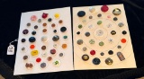 LOT OF 2 - ASS0RTED MATERIAL BUTTON DISPLAY CARDS