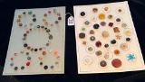 LOT OF 2 - ASSORTED MATERIAL BUTTON DISPLAY CARDS