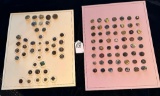 LOT OF 2 METAL BUTTON DISPLAY CARDS
