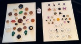 LOT OF 2 - WOOD & MORE BUTTON DISPLAY CARDS