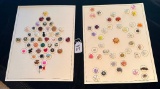 LOT OF 2 ASSORTED BUTTON DISPLAY CARDS