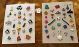 LOT OF 2 - PLASTIC REALISTIC CHRISTMAS & MORE BUTTON DISPLAY CARDS