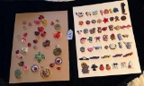 LOT OF 2 - LADYBUGS, HALLOWEEN, CHRISTMAS & MORE BUTTON DISPLAY CARDS