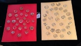 LOT OF 2 - PLASTIC & GLASS CLEAR BUTTON DISPLAY CARDS