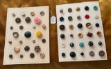 LOT OF 2 - METAL, MILITARY & MORE BUTTON DISPLAY CARDS
